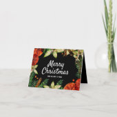 Poinsettia en Sinaasappels Kerst Feestdagen Kaart (Voorkant)