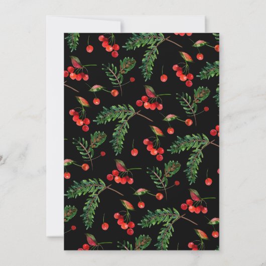 Poinsettia en Sinaasappels Kerst Kaart (Achterkant)