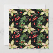 Poinsettia en Sinaasappels Kerst Kaart (Achterkant)