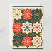 Poinsettia en Snowflake Corporate Christmas Party Kaart (Achterkant)