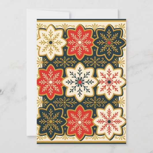 Poinsettia en Snowflake Corporate Christmas Party Kaart (Achterkant)