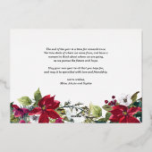 Poinsettia en sparrenbladeren vrolijke feestdagen  (Achterkant)