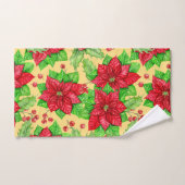 Poinsettia en waterverf van holbessen bad handdoek (Handdoek)