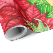 Poinsettia en waterverf van holbessen cadeaupapier (Rol Hoek)