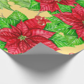 Poinsettia en waterverf van holbessen cadeaupapier (Hoek)