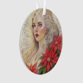 Poinsettia engel ornament (voorkant)