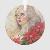 Poinsettia engel ornament (achterkant)