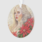 Poinsettia engel ornament (voorkant)