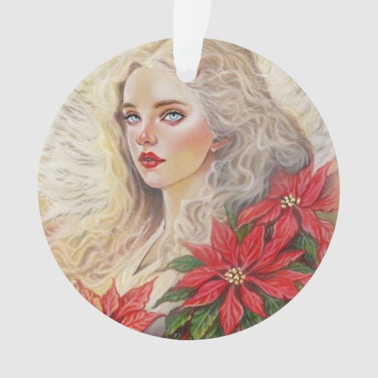 Poinsettia engel ornament (voorkant)