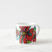 Poinsettia Espresso Cup Kop (Voorkant rechts)