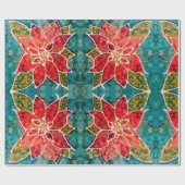 Poinsettia Fa la la la la kerstwrapping paper Cadeaupapier (Vlak)