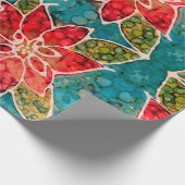 Poinsettia Fa la la la la kerstwrapping paper Cadeaupapier (Hoek)