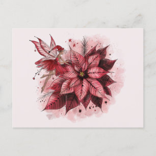 Poinsettia Fairy Briefkaart