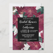 Poinsettia faux Gold leaf red white floral chic Kaart (Voorkant)