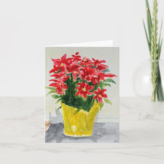 "Poinsettia " Feestdagen Kaart (Voorkant)