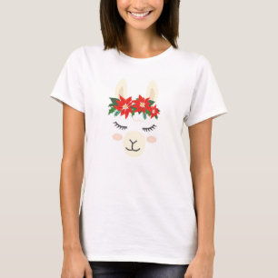 Poinsettia Feestelijke Kerstlama   FEESTDAGEN T-shirt