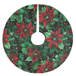 Poinsettia felgekleurd kerstboom rok