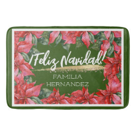 Poinsettia Feliz Navidad Vakantienaam Badmat