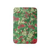 Poinsettia Fir Leaves Ribbons Floral Kerstmis | Badmat (Voorkant Verticaal)