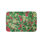 Poinsettia Fir Leaves Ribbons Floral Kerstmis | Badmat (Voorkant)