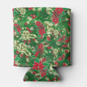 Poinsettia Fir Leaves Ribbons Floral Kerstmis | Blikjeskoeler (Achterkant)