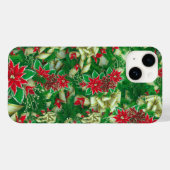 Poinsettia Fir Leaves Ribbons Floral Kerstmis | Case-Mate iPhone Case (Achterkant (horizontaal))