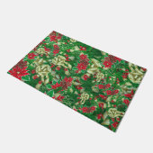 Poinsettia Fir Leaves Ribbons Floral Kerstmis | Deurmat (Schuin)