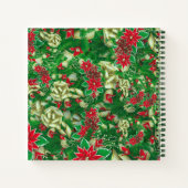 Poinsettia Fir Leaves Ribbons Floral Kerstmis | Notitieboek (Achterkant)