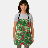 Poinsettia Fir Leaves Ribbons Floral Kerstmis | Schort (Insitu)