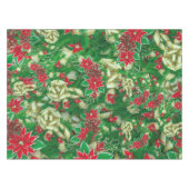 Poinsettia Fir Leaves Ribbons Floral Kerstmis | Tafelkleed (Voorkant (Horizontaal))