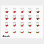 Poinsettia Floral Bouquet, bedankt Ronde Sticker (Vel)