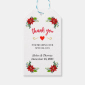 Poinsettia Floral Bouquet, bruiloft Hartelijk dank Cadeaulabel (Voorkant)