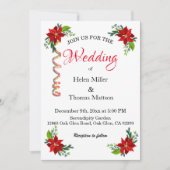 Poinsettia Floral Bouquet, bruiloft Kaart (Voorkant)