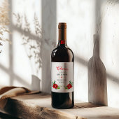 Poinsettia Floral Bouquet, bruiloft Wijn Etiket