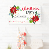 Poinsettia Floral Bouquet, kerstfeest Spandoek (Insitu)