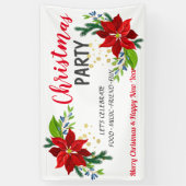 Poinsettia Floral Bouquet, kerstfeest Spandoek (Verticaal)