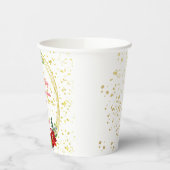 Poinsettia Floral Bouquet, prettige kerst Papieren Bekers (Links)