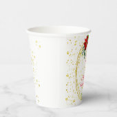 Poinsettia Floral Bouquet, prettige kerst Papieren Bekers (Rechts)