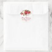 Poinsettia Floral Christmas Red Envelope Seal Ronde Sticker (Tas)