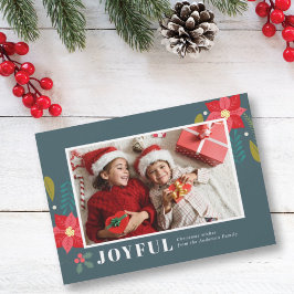 Poinsettia Floral Cluster Green Feestdagenkaart