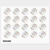 Poinsettia Floral Geometric Merry Kerstscript Ronde Sticker (Vel)