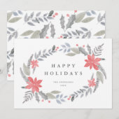 Poinsettia Floral Hand-draw Holiday Garland (Voorkant / Achterkant)