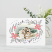 Poinsettia Floral handgetekende Holiday Garland Fo (Staand voorkant)