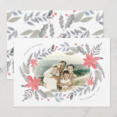 Poinsettia Floral handgetekende Holiday Garland Fo (Voorkant / Achterkant)