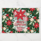 Poinsettia Floral Holiday, aangepast mini Likeurfles Etiket (Enkel label)