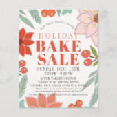 Poinsettia Floral Holiday Bake Sale Flyer (Voorkant)
