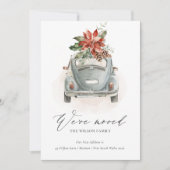 Poinsettia Floral kerstauto We hebben Kaart verpla (Voorkant)