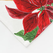 Poinsettia Floral kerstcollage Fleece Deken (Hoek)