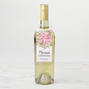 Poinsettia Floral kerstfeestdag Flessenhanger