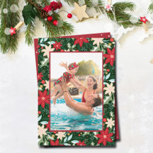 Poinsettia Floral kerstfoto